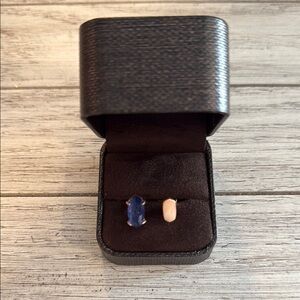 NEW Kendra Scott Rose Gold Pryde Ring -Navy Dusted Glass